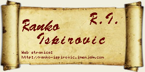 Ranko Ispirović vizit kartica